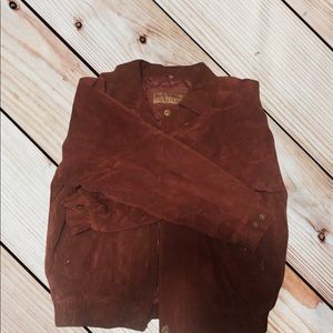 Men’s medium suede jacket maroon looks new